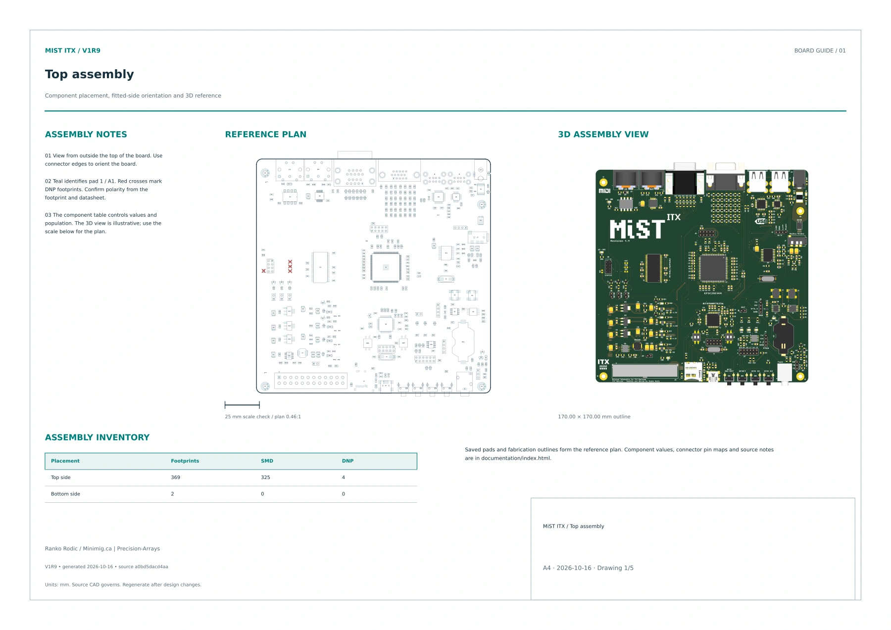 Board top assembly drawing