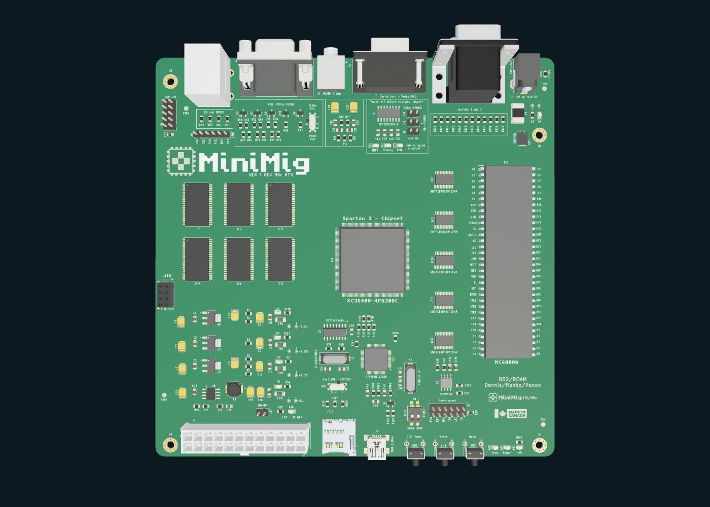 Native Minimig 198itx board render