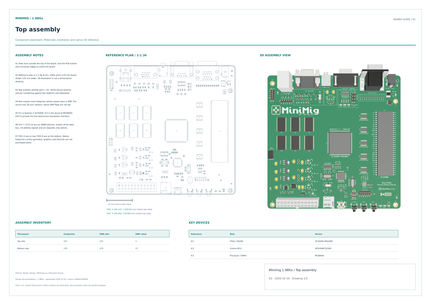 Board top assembly drawing