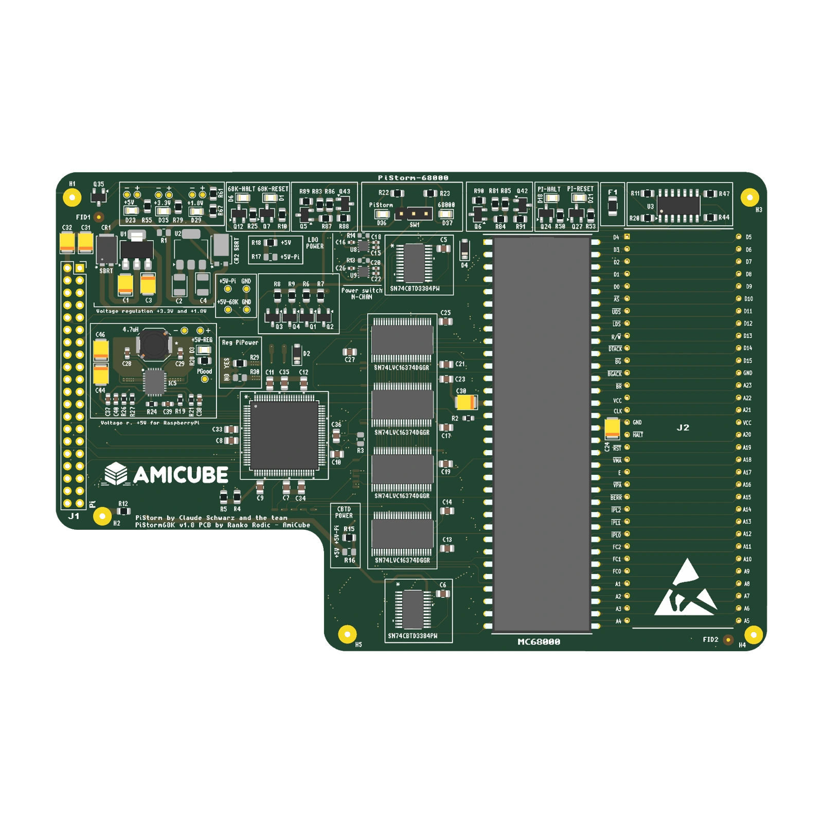 Native PiStorm68K board render
