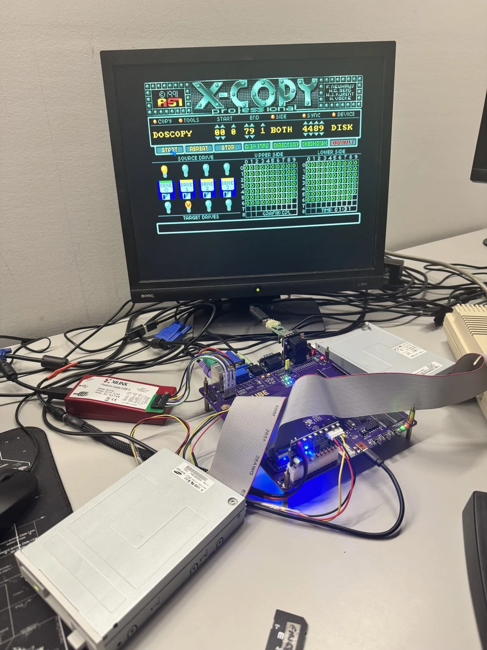 AmiCube completing its first direct physical DF0-to-DF1 X-Copy