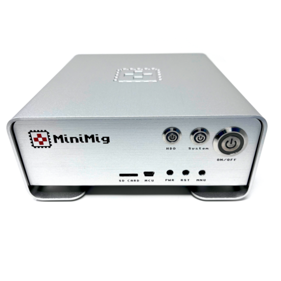 Minimig v1.98itx 6MB (ENIG), CPU MC68SEC000 with the original case (anodized aluminum)