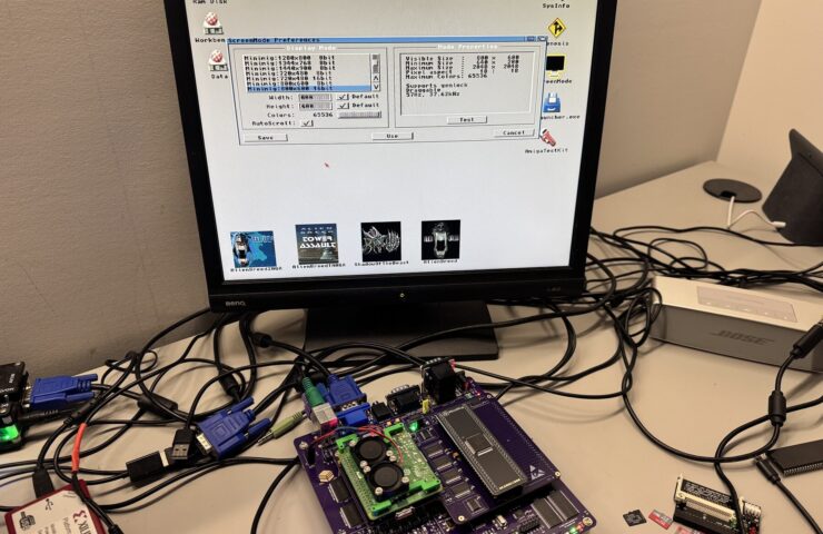 AmiCube with PiStorm running Workbench in 800 by 600 16-bit RTG mode